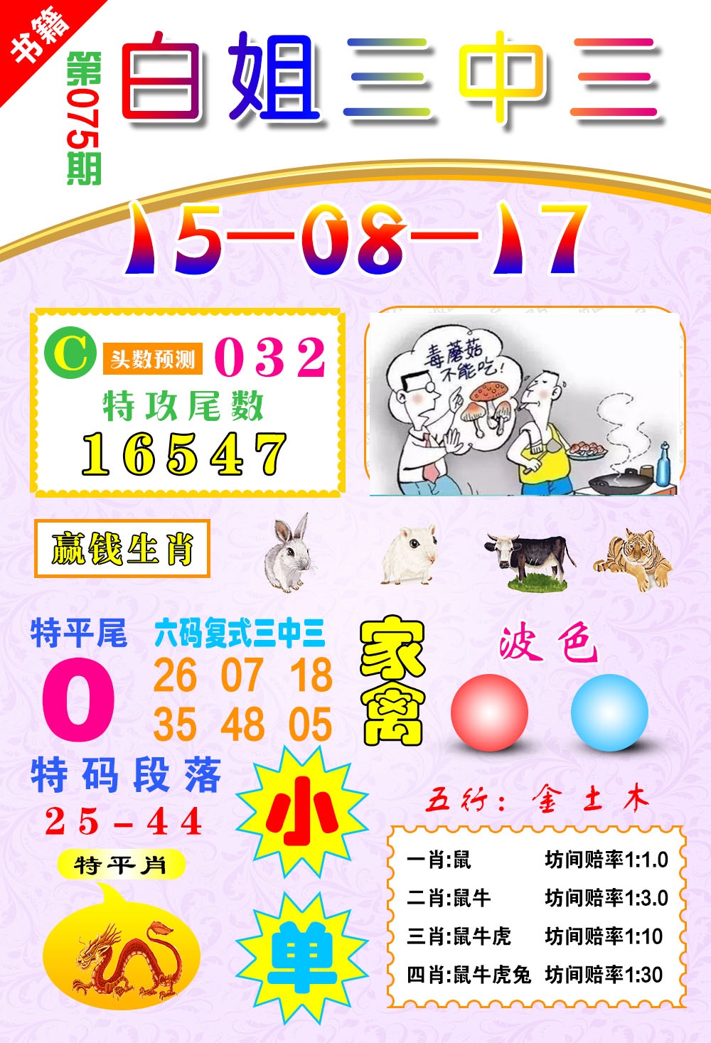 075期澳门白姐锦囊[图]